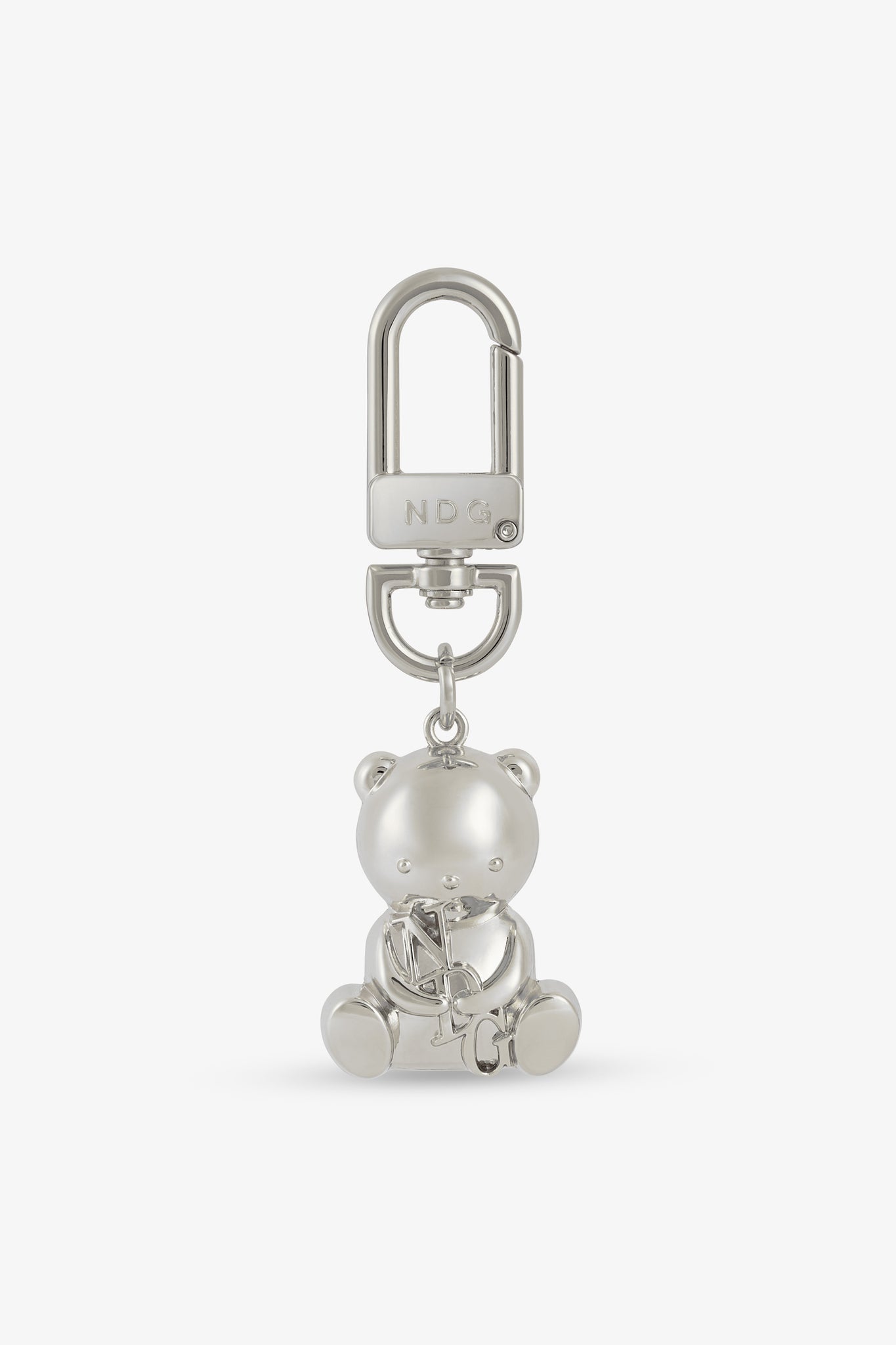 Teddy Bear Silver Keychain