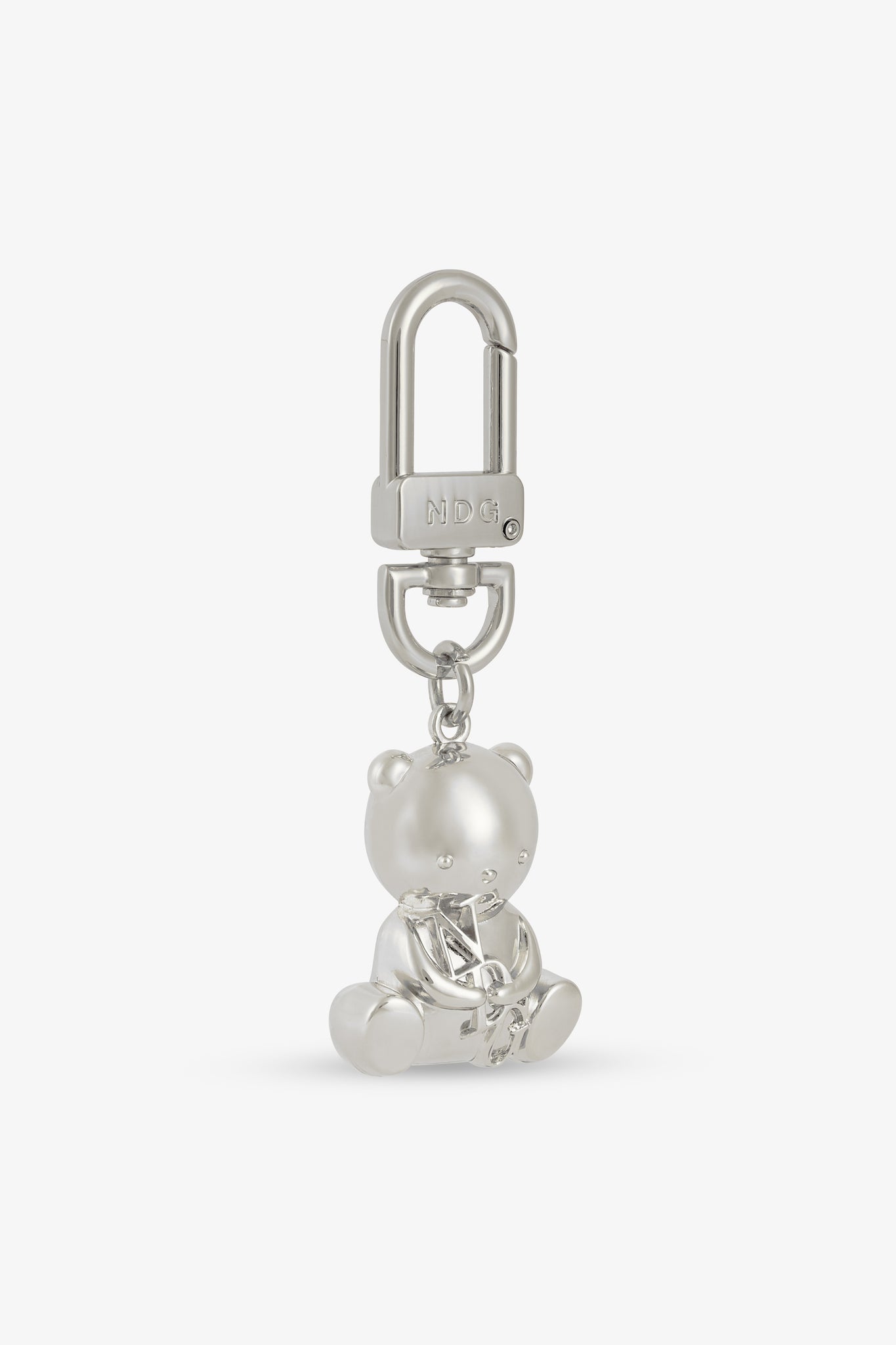 Teddy Bear Silver Keychain