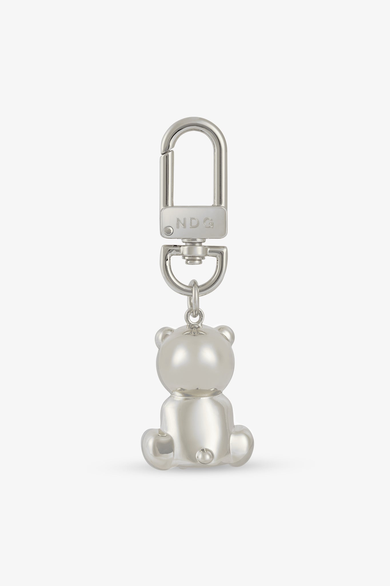 Teddy Bear Silver Keychain