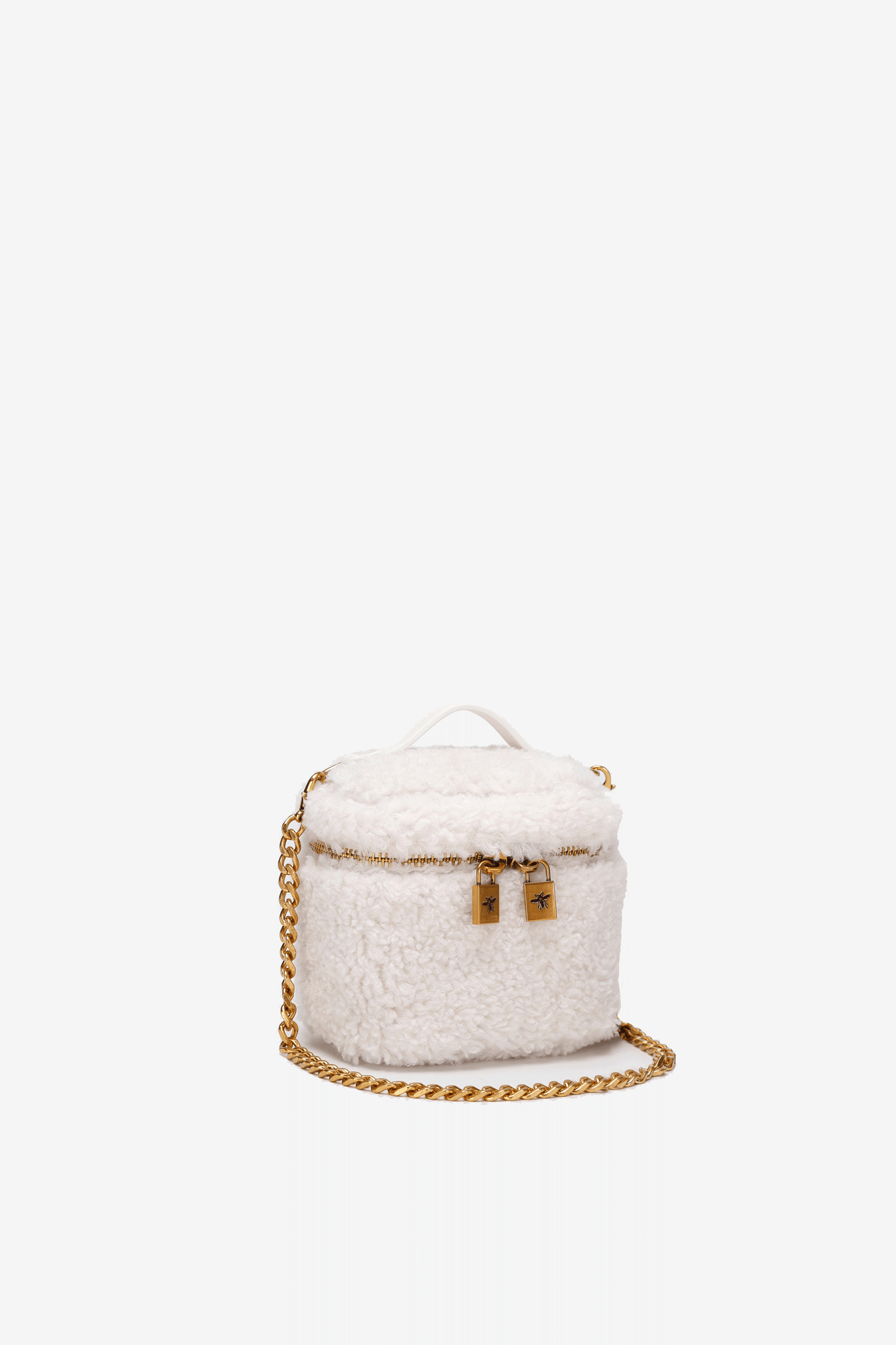 Le Vanity 100MM White Shearling Paisley